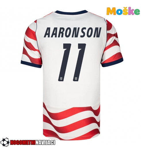 Moške Nogometnih dresov Združene države Brenden Aaronson #11 Domači SP 2026 Kratki rokavi Moške Nogometnih dresov Združene države Brenden Aaronson #11 Domači SP 2026 Kratki rokavi